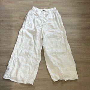 Zara White Wide Leg High-Waisted Pants